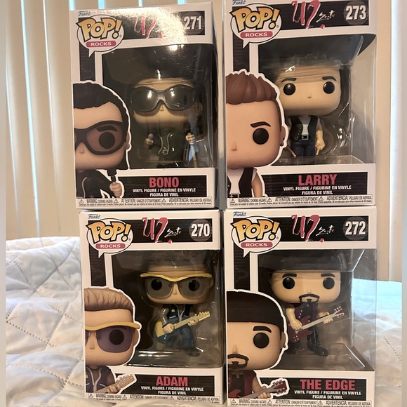 Funko Pop! Rocks:U2 ZooTV Collectors Set-Adam,Edge,Larry, and Bono - Picture 3 of 10